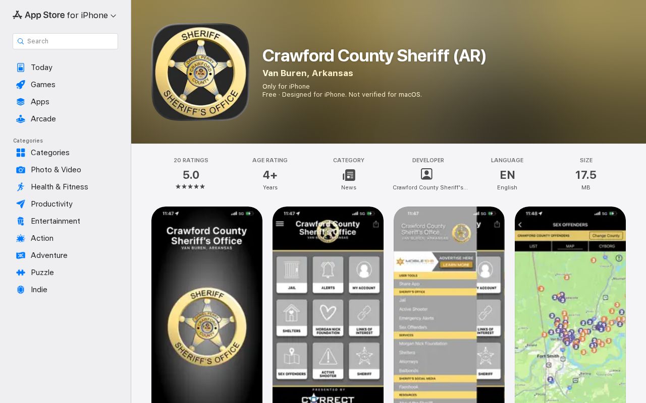 Crawford County Sheriff app recent arrest and inmate roster record features